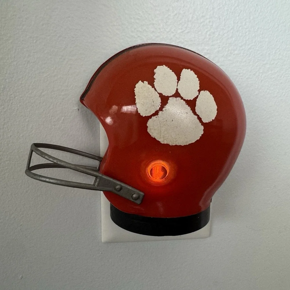 Vintage Clemson Tigers Football Helmet Night Light Wall Plugin 50s-60s Working